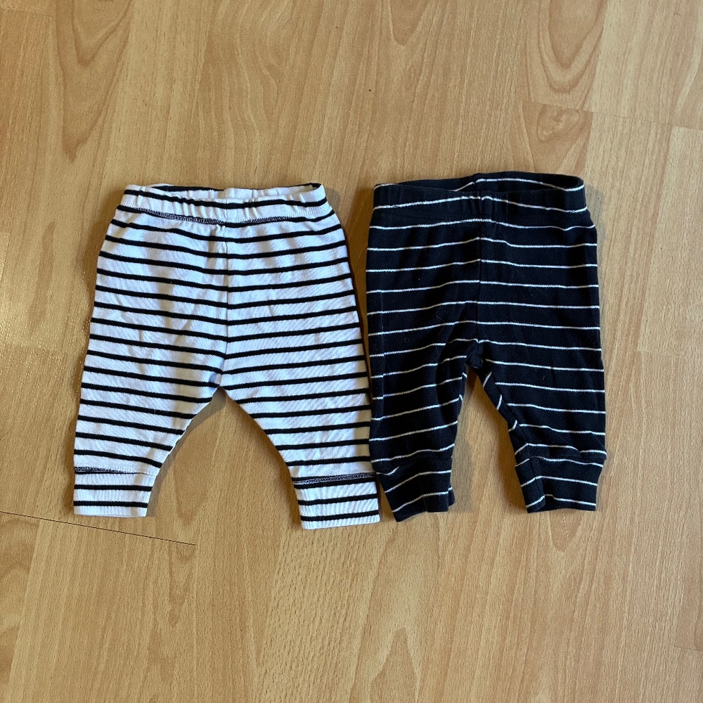 2 striped newborn pants